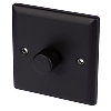 Volex 1G 2W 400W M/LV Dimmer Matt Black Angle Edge image.