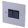 Volex 10A 2G 2W Sw Blk Ins Satin Chrome Flt Plt image.