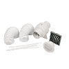 Manrose Showerlite Centrifugal Chrome &amp; White 35W Shower Fan Kit image.