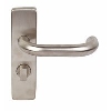 Safety Lever WC Door Handle Satin Stainless Steel image.