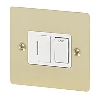 Volex 13A Sw FCU Wht Ins Brushed Brass Flt Plt image.