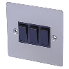 Volex 10A 3G 2W Sw Blk Ins Satin Chrome Flt Plt image.