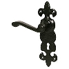 Antique Lever Lock Door Handle Black image.