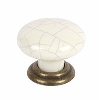 Romana Door Knob Crack Ceramic &amp; Bronze 34mm Pack of 5 image.