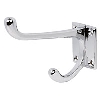 Large Hat &amp; Coat Hook Polished Chrome 86mm Pack of 10 image.