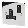 Volex 13A 1G Sw Skt Blk Ins Polish Chrome Flt Plt image.