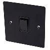 Volex 10A 1G 2W Sw Blk Ins Matt Black Flat Plate image.