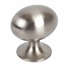 Elipse Door Knob Brushed Nickel 30mm x 22mm Pack of 5 image.