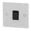 Volex 10A 1G 2W Sw Blk Ins Satin Stainless Flt Plt image.