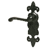 Antique Lever Latch Door Handle Black image.