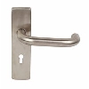 Safety Lever Lock Door Handle Satin Stainless Steel image.