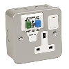 Volex 1G DP RCD Skt Metal Clad image.