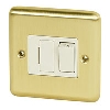 Volex 13A Sw FCU Wht Ins Brushed Brass Round Edge image.
