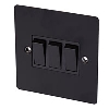 Volex 10A 3G 2W Sw Blk Ins Matt Black Flat Plate image.