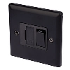 Volex 13A Sw FCU Blk Ins Matt Black Angled Edge image.