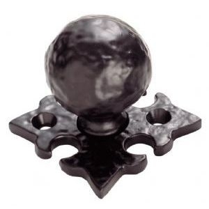 Image for Hammered Pattern Ball Knob on Gothic Cross Backplate.