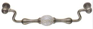 Image for Crackle Glaze Porcelain Drop Cabinet Pull.