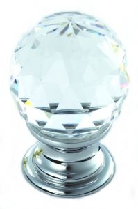 Image for Faceted Lead Crystal Cupboard Knob.