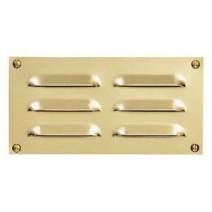 Image for Hooded Louvre Brass Vent (Radius Corners 165mm x 89mm).