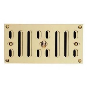 Image for Hit and Miss Brass Vent (Radius Corners 242mm x 89mm).