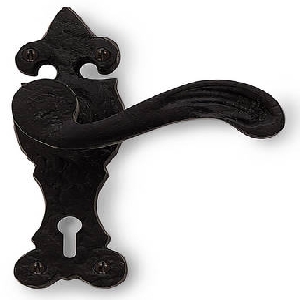 Image for Black Antique Lever Lock on Backplate.