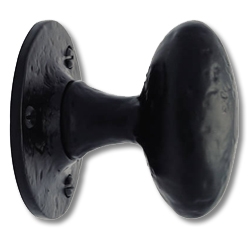 Image for oval mortice knob 50mm black antique.