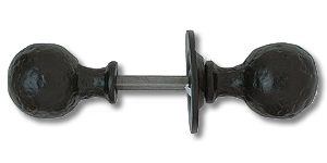 Image for ball shaped rim knob 50mm black antique.