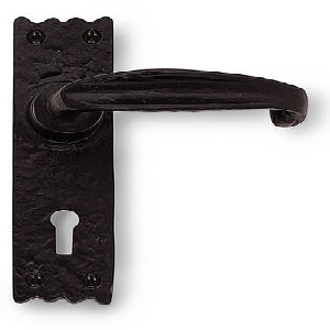 Image for Black Antique Lever Lock on Backplate.