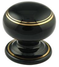 Image for Black Porcelain Cupboard Knob Line - Frelan.