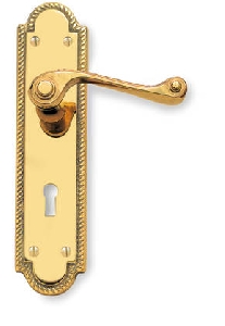 Image for Georgian Long Plate Lock on Backplate.