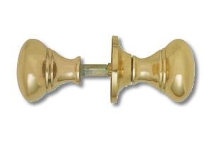 Image for mushroom rim knob economy 50mm polished brass.