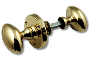 Image for oval rim knob architectural 60mm polished brass.