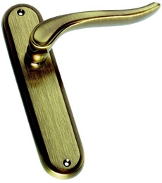 Image for Susy Antique Brass Lever Latch on Plate.