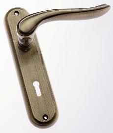Image for Susy Antique Brass Lever Lock on Plate.