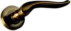 Image for Susy Antique Brass Door Handle on Rose.
