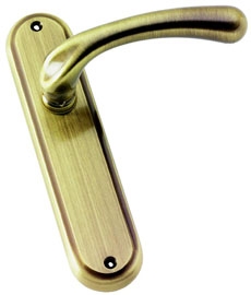 Image for Itala Antique Brass Lever Latch on Plate.