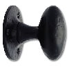 oval mortice knob 50mm black antique image.