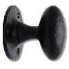oval mortice knob 50mm black antique image.