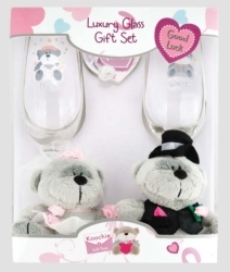 Image for 09-WED.FLUTE GLAS+8.5CM BEAR(S.